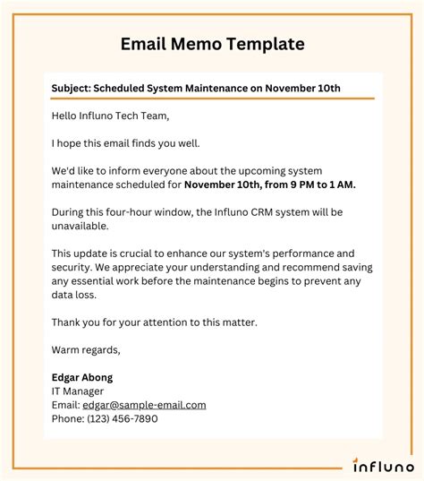 Email Memo Template