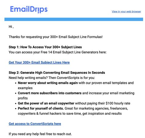 Email Template Example