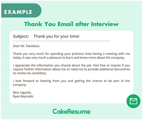 Email Thank You Template