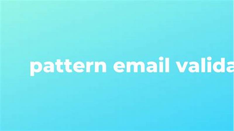 Email Validation In Html Using Pattern