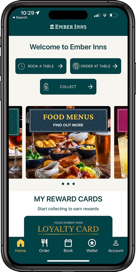 Ember Inns App Table Reservation