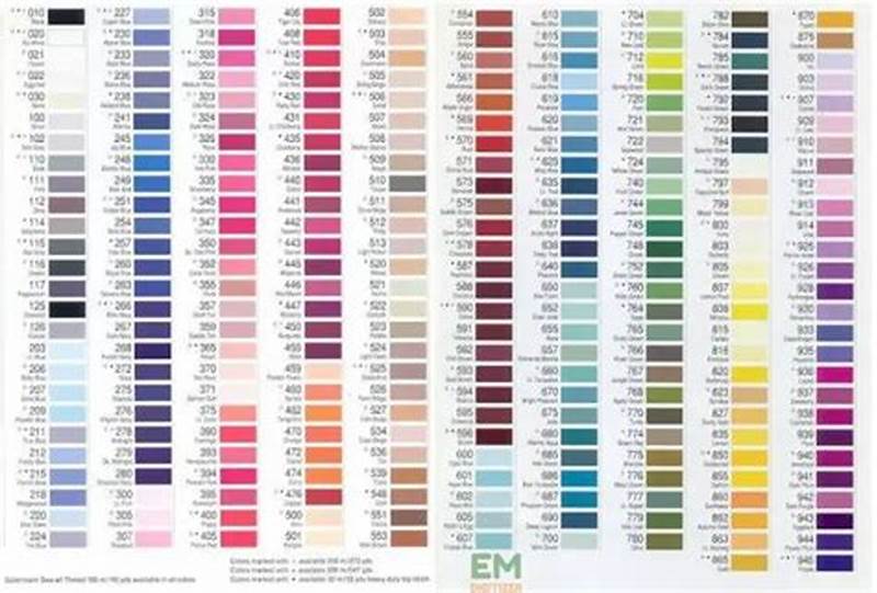 Embroidery Thread Color Chart