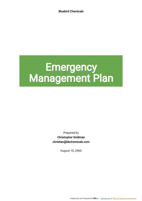 Emergency Management Plan Template