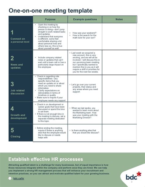 Employee 1 On 1 Template