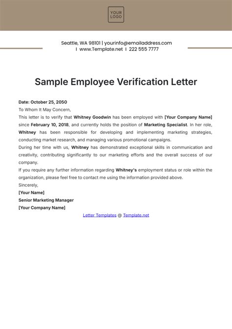 Employee Letter Template