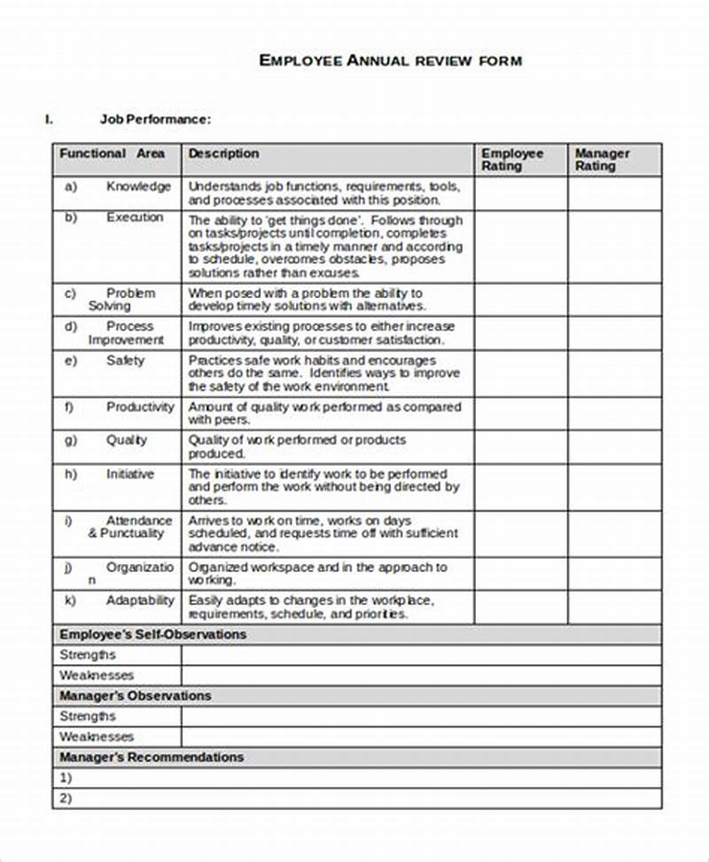 Employee Review Form Examples