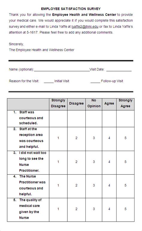 Employee Survey Template Examples