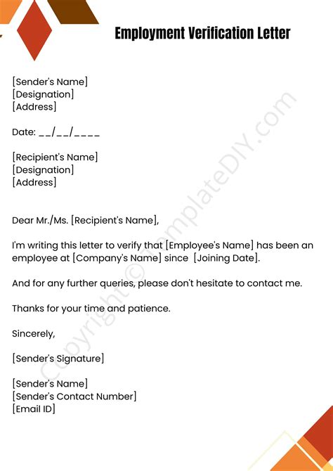 Employment Verification Template