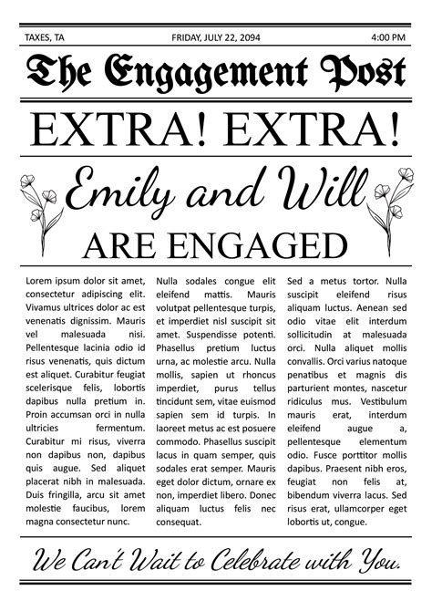 Engagement Announcement Template