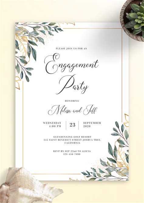 Engagement Party Template Invitations