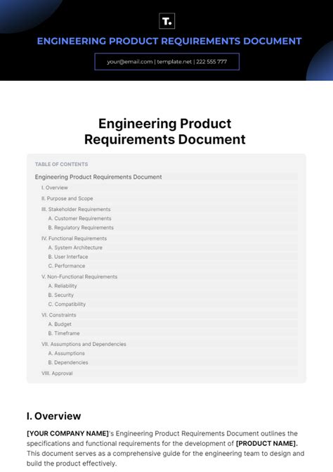 Engineering Requirements Document Template