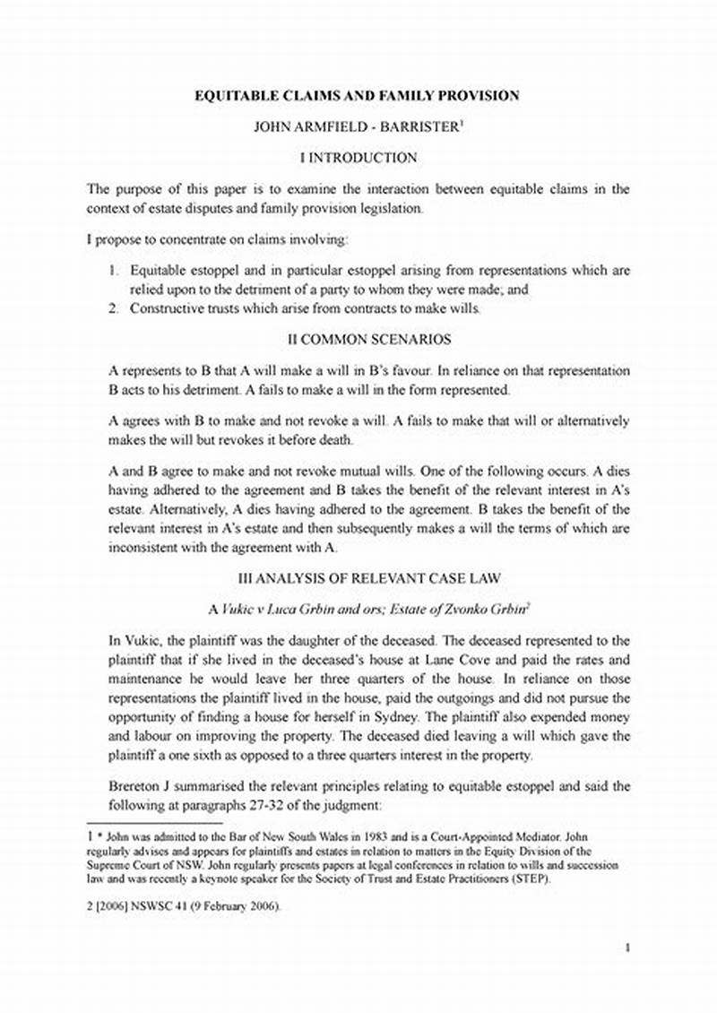 Equitable Claims Examples