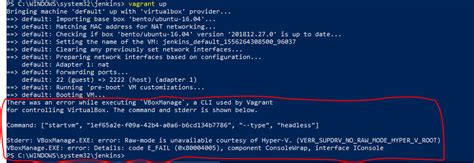 Error when trying vagrant up
