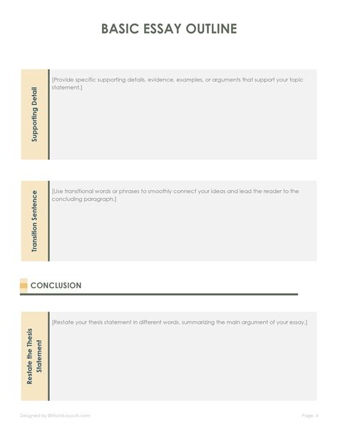 Essay Outline Template Word