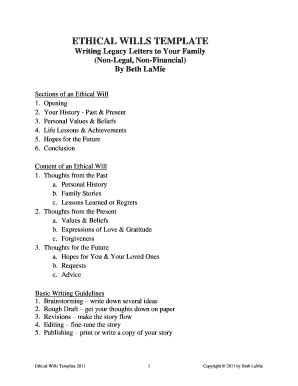 Ethical Will Template