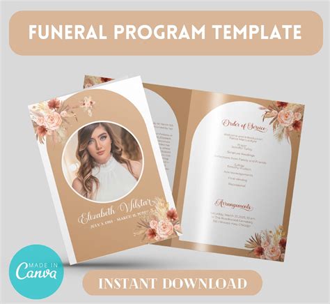 Etsy Funeral Program Template