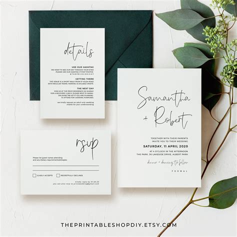 Etsy Wedding Invitation Templates