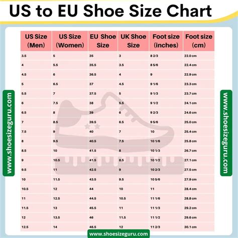 Euro Shoe Size Chart Mens