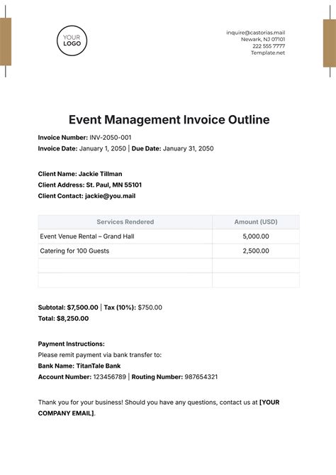 Event Invoice Template