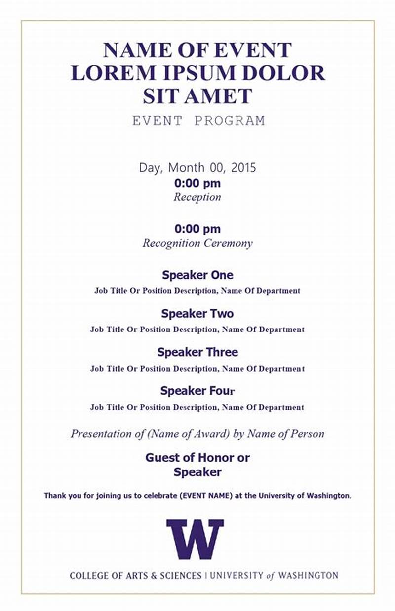 Event Program Templates