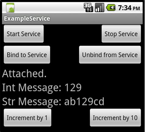 Example Communication between Activity and Service using Messaging