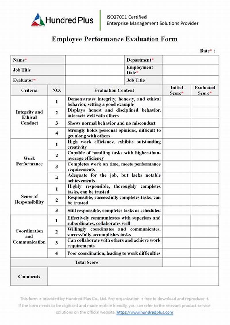 Example Evaluation Form