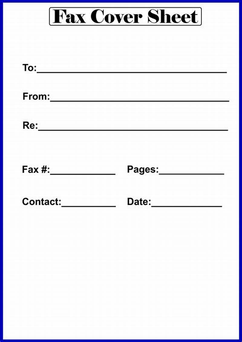 Example Fax Cover Sheet Printable
