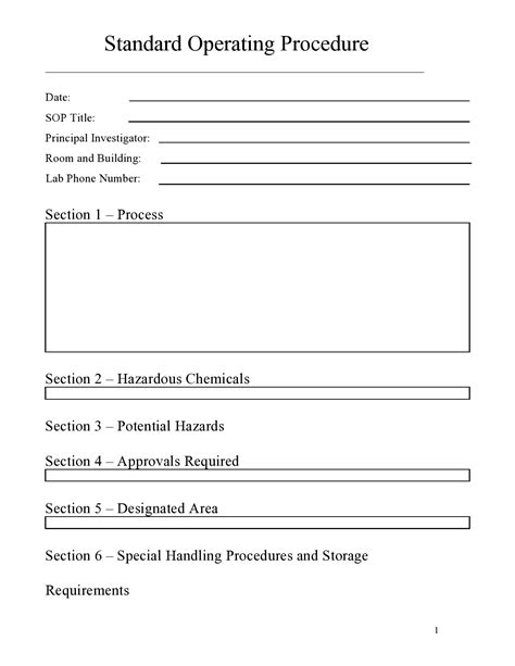 Example Of A Standard Operating Procedure Template