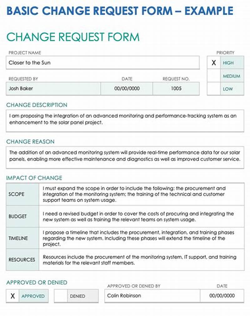 Example Of Change Request Form