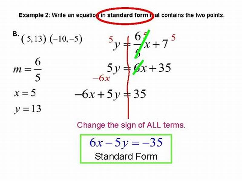 Example Of Linear Equation In Standard Form