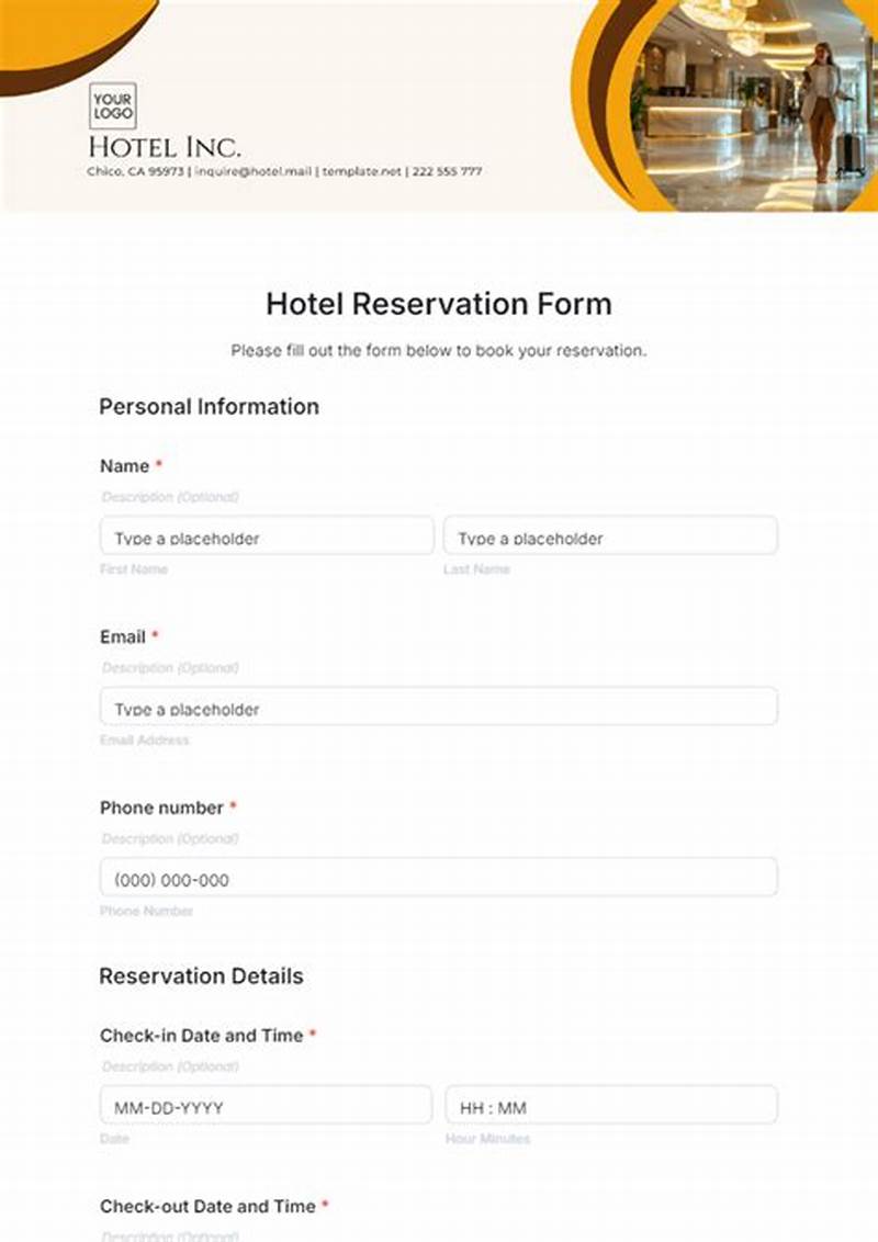 Example Of Reservation Form In Hotel