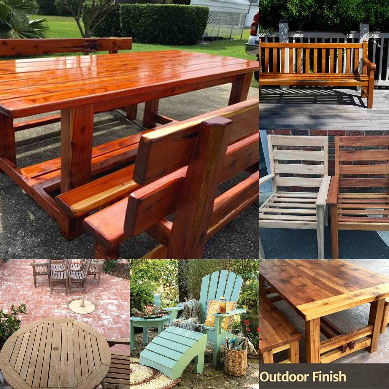 Examples of outdoor furniture finishing products