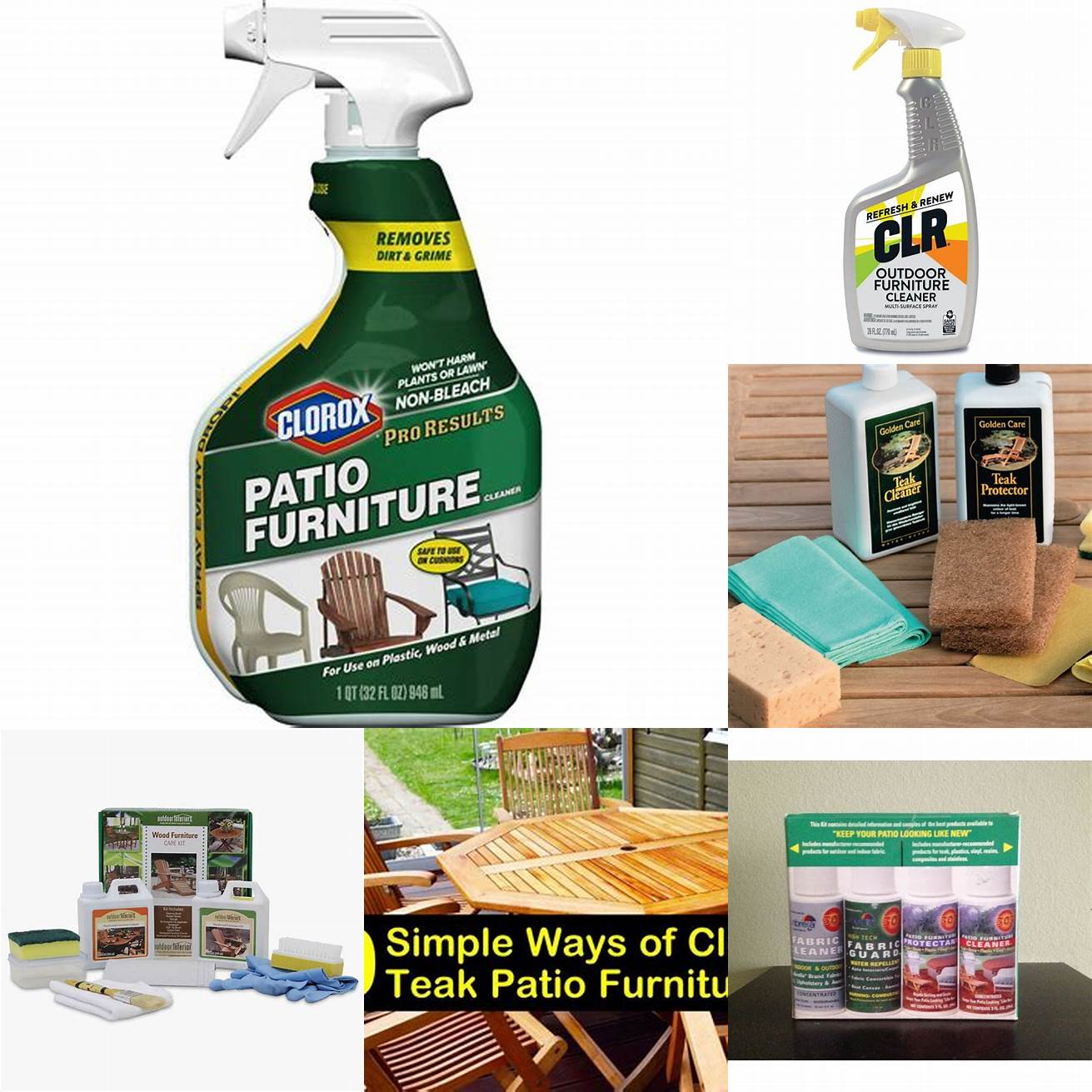 Examples of outdoor furniture maintenance products
