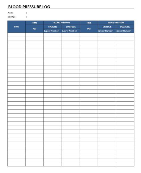 Excel Blood Pressure Template