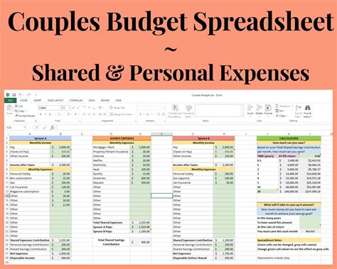Excel Budget Template For Couples