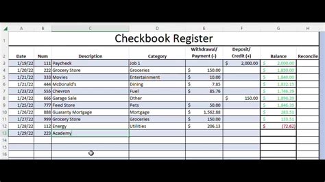 Excel Checkbook Templates