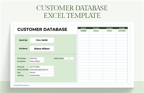 Excel Customer Database Template