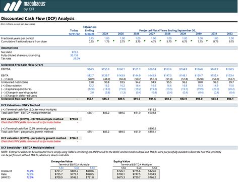 Excel Discounted Cash Flow Template
