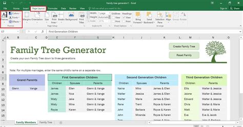 Excel Family Tree Template 10 Generations