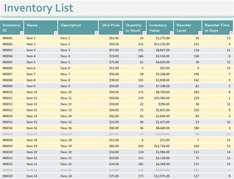 Excel Inventory Tracking Template