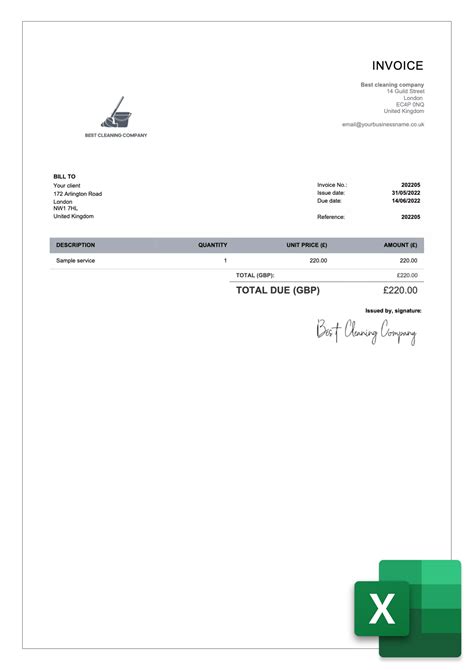 Excel Invoice Free Template
