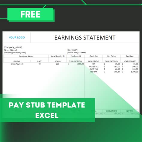 Excel Pay Stub Template