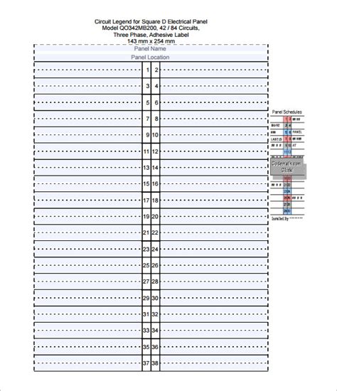 Excel Spreadsheet Downloadable Free Electrical Panel Label Template Excel
