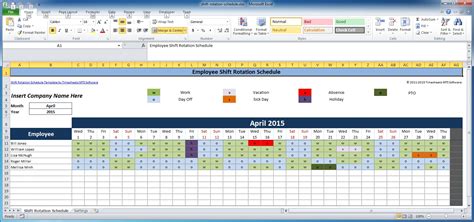 Excel Template Employee Shift Schedule