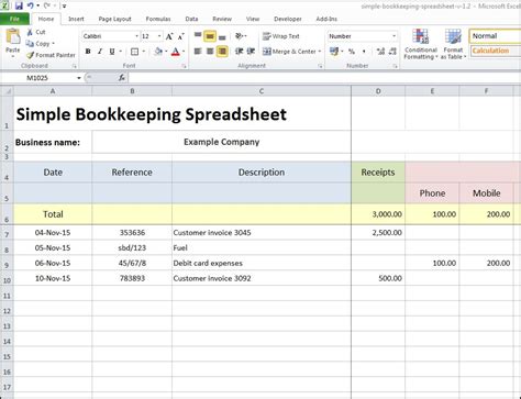 Excel Templates For Small Business Accounting