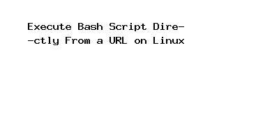 Execute bash script from URL