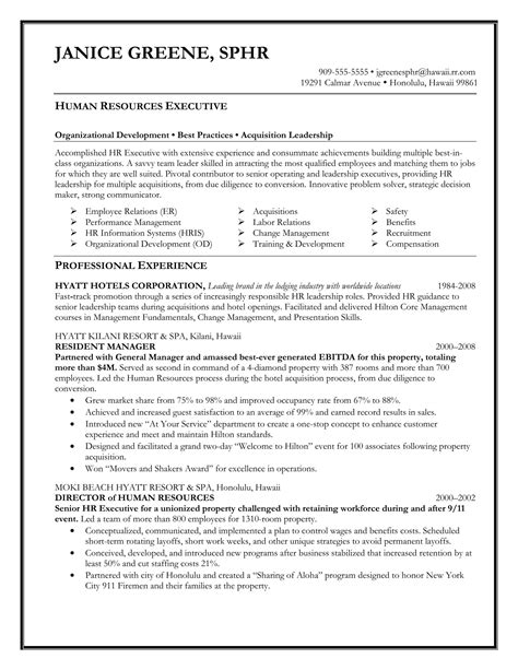 Executive Resume Format Template