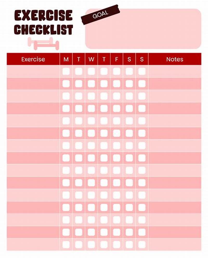 Exercise Checklist Printable