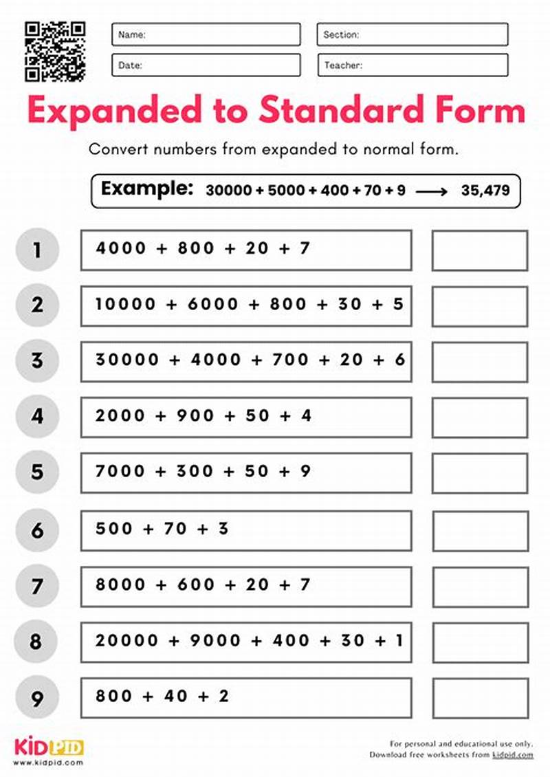 Expanded Form In Maths For Class 4