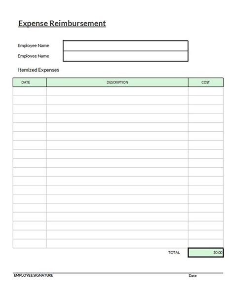 Expense Reimbursement Template
